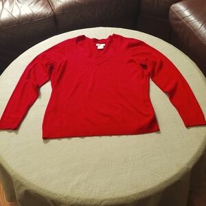 Worthington XL Red V-Neck Sweater